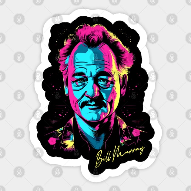 Bill Murray / Retro 80s Fan Design Sticker by DankFutura